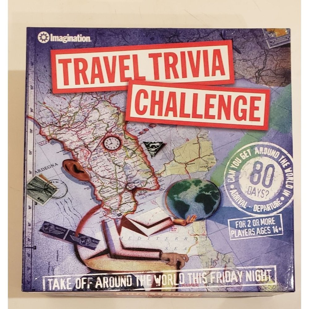 Imagination Travel Trivia Challenge Board Game Around the World in 80 Days 2004